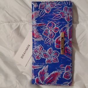 Brahmin Ady Vista Blue Torrone leather wallet